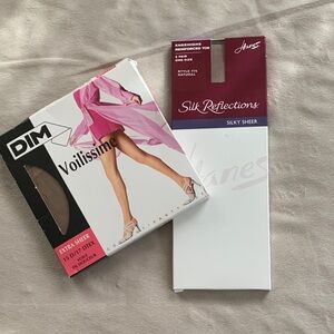 DIM Voilissime extra sheer pantyhose & Hanes Silk Reflections Kneehighs
New💃🏼